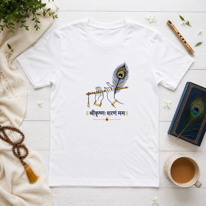 Unisex Basic T-Shirt | shri krishna's hand with flute