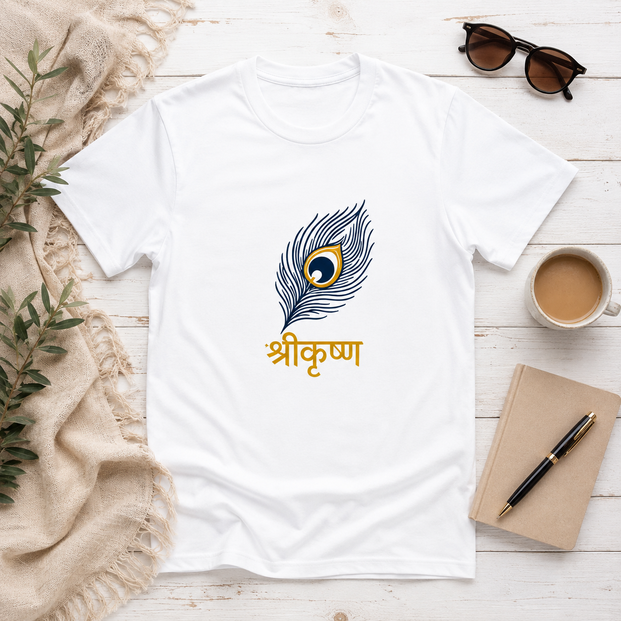 Unisex Basic T-Shirt | Lord Krishna's peacock feather