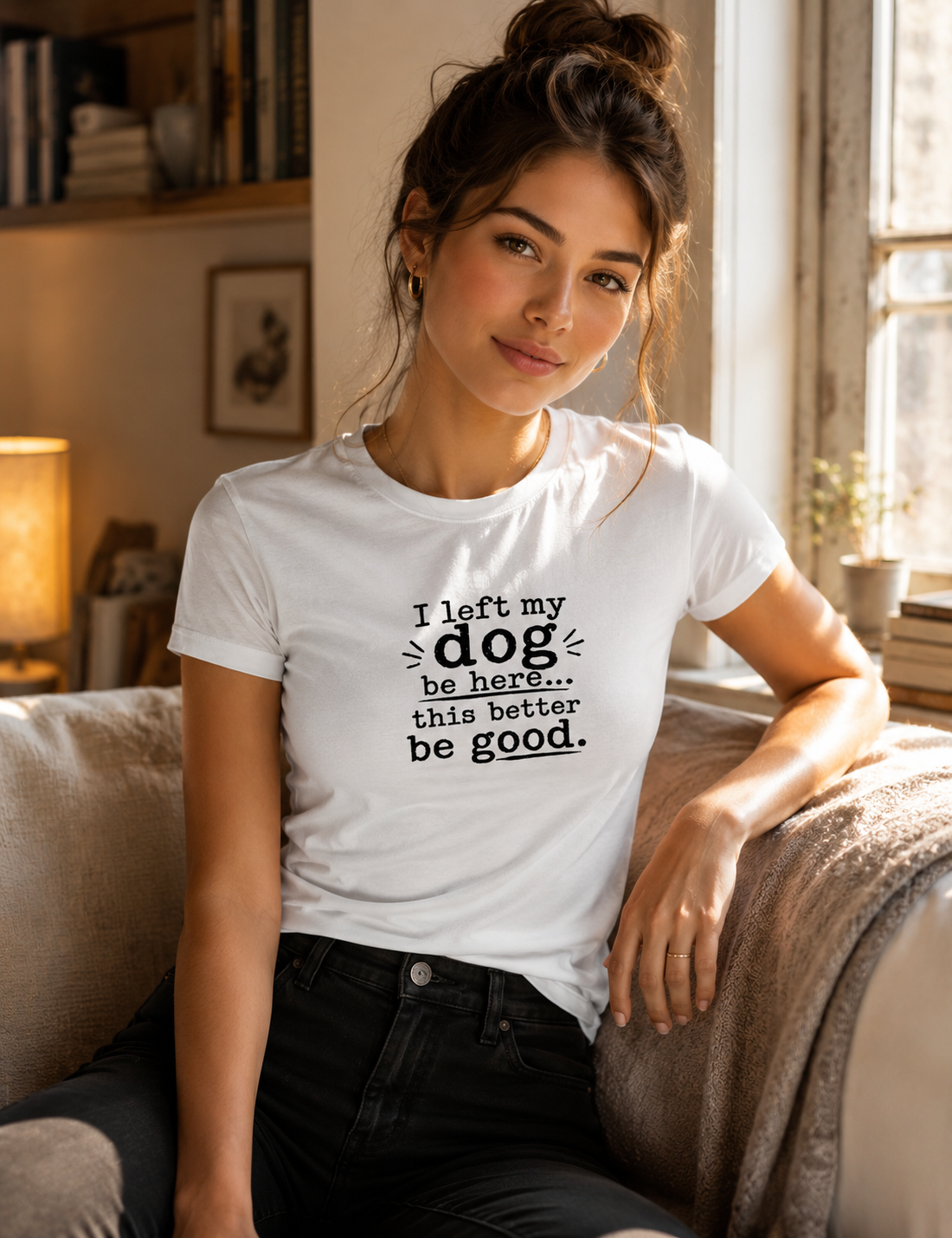 Funny Dog Lover T-Shirt – “I Left My Dog at Home” Graphic Tee
