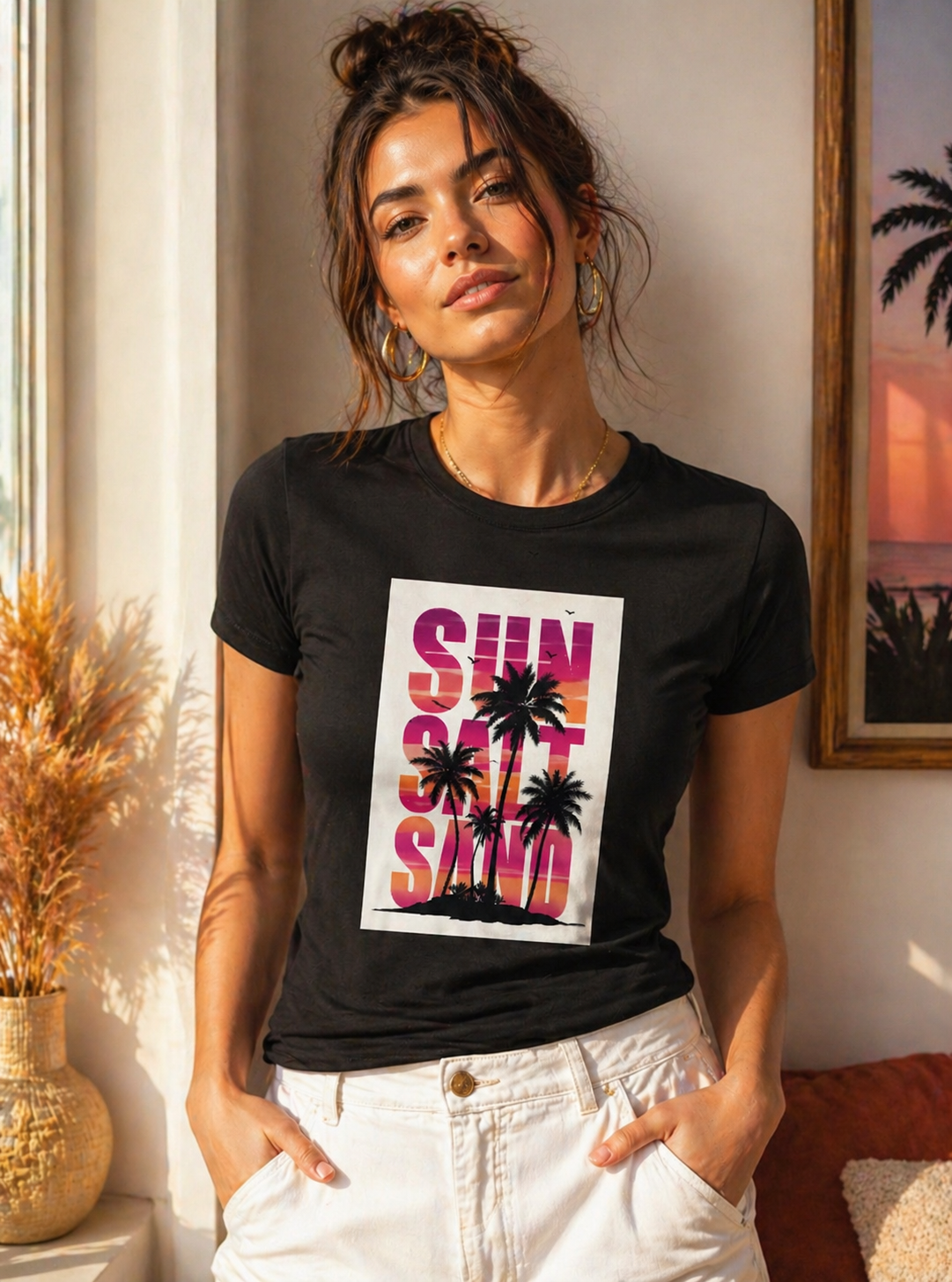 Unisex Standard Crew T-Shirt Sun Salt Sand